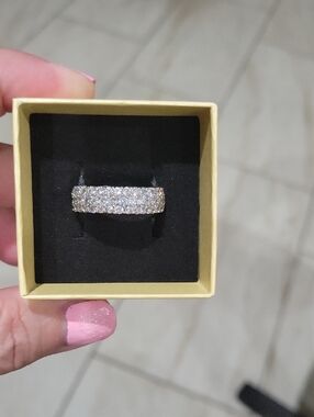 Pavé Crystal Band Ring in Silver